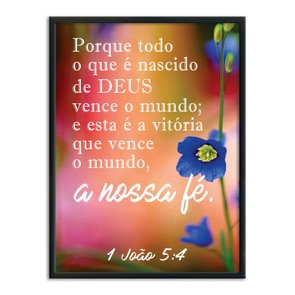 Quadro Decorativo Versículo Bíblico 1 João 5:4 Quadro Decorativo Versículo Bíblico 1 João 5:4