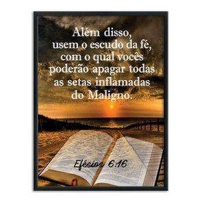 Quadro Decorativo Versículo Bíblico Efésios 6:16 Quadro Decorativo Versículo Bíblico Efésios 6:16