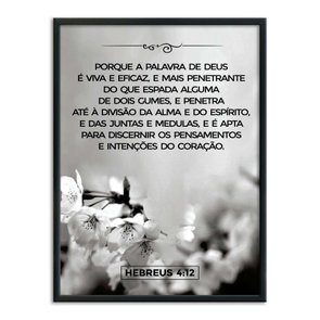 Quadro Decorativo Versículo Bíblico Hebreus 4:12 Quadro Decorativo Versículo Bíblico Hebreus 4:12