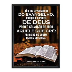 Quadro Decorativo Versículo Bíblico Romanos 1:16 Quadro Decorativo Versículo Bíblico Romanos 1:16