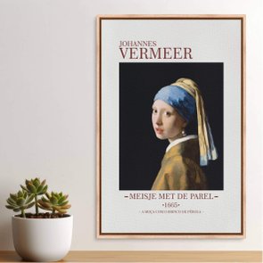 Quadro em Tela Canvas A Moça com Brinco de Pérola de Johannes Vermeer Quadro em Tela Canvas A Moça com Brinco de Pérola de Johannes Vermeer