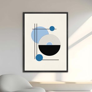 Quadro Em Tela Canvas Bauhaus Círculo Azul Quadro Em Tela Canvas Bauhaus Círculo Azul