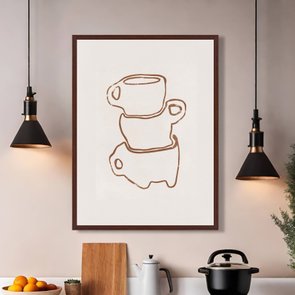 Quadro Em Tela Canvas Canecas De Café Assimétricas Estilo Japandi Quadro Em Tela Canvas Canecas De Café Assimétricas Estilo Japandi