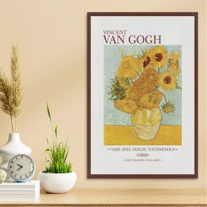 Quadro em Tela Canvas Doze Girassóis Numa Jarra de Van Gogh Quadro em Tela Canvas Doze Girassóis Numa Jarra de Van Gogh