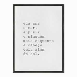 Quadro em Tela Canvas Ela Ama o Mar, a Praia... Quadro em Tela Canvas Ela Ama o Mar, a Praia...