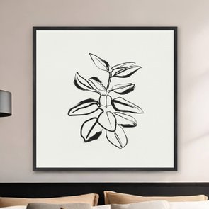 Quadro Em Tela Canvas Esboço Planta Estilo Japandi Quadro Em Tela Canvas Esboço Planta Estilo Japandi