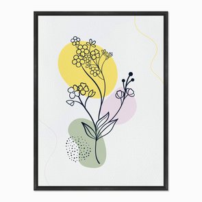 Quadro em Tela Canvas Flores com Fundo Colorido Quadro em Tela Canvas Flores com Fundo Colorido