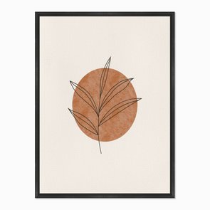 Quadro em Tela Canvas Folha com Círculo Marrom Quadro em Tela Canvas Folha com Círculo Marrom