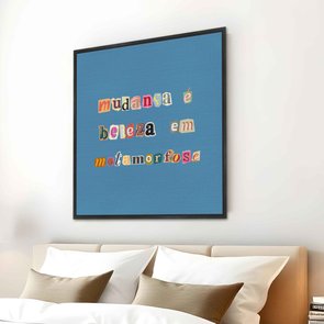Quadro em Tela Canvas Frase Com Colagens Abstratas Quadro em Tela Canvas Frase Com Colagens Abstratas