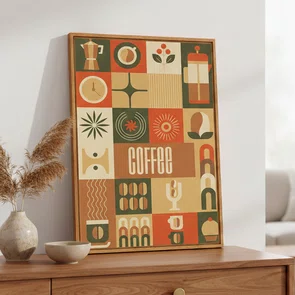Quadro Em Tela Canvas Geométrica Coffee Culture Estilo Modern Heritage