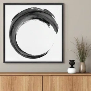 Quadro em Tela Canvas Inku Pintura Enso no Estilo Sumiê