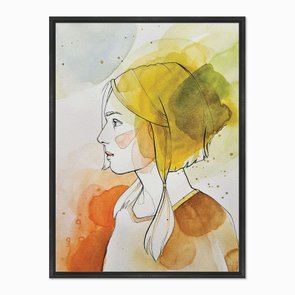 Quadro em Tela Canvas Menina de Perfil Quadro em Tela Canvas Menina de Perfil