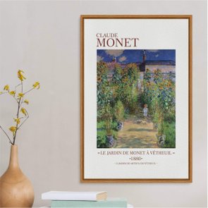 Quadro em Tela Canvas O Jardim do Artista em Vétheil de Claude Monet Quadro em Tela Canvas O Jardim do Artista em Vétheil de Claude Monet