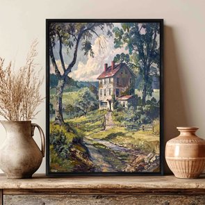 Quadro Em Tela Canvas Paisagem Casa De Campo Vintage Farmhouse Quadro Em Tela Canvas Paisagem Casa De Campo Vintage Farmhouse