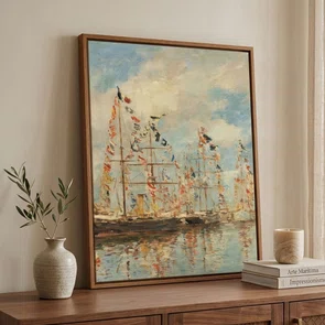 Quadro Em Tela Canvas "Porto de Iates de Trouville-Deauville" de Eugène Boudin