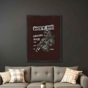 Quadro Em Tela Canvas Rock And Roll Esqueleto Quadro Em Tela Canvas Rock And Roll Esqueleto