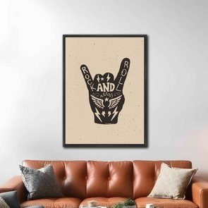 Quadro Em Tela Canvas Rock And Roll Hand Quadro Em Tela Canvas Rock And Roll Hand