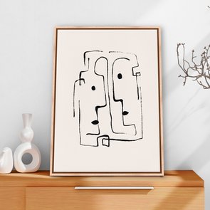 Quadro Em Tela Canvas Rostos Abstratos Minimalistas Estilo Japandi Quadro Em Tela Canvas Rostos Abstratos Minimalistas Estilo Japandi