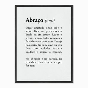 Quadro em Tela Canvas Significado da Palavra Abraço Quadro em Tela Canvas Significado da Palavra Abraço