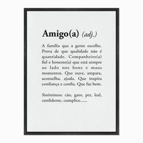 Quadro em Tela Canvas Significado da Palavra Amigo Quadro em Tela Canvas Significado da Palavra Amigo