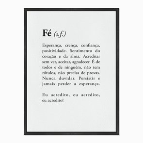 Quadro em Tela Canvas Significado da Palavra Fé Quadro em Tela Canvas Significado da Palavra Fé