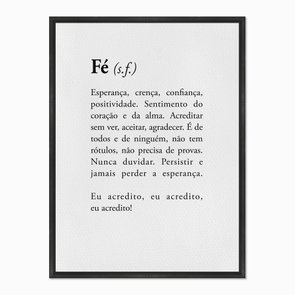 Quadro em Tela Canvas Significado da Palavra Fé Quadro em Tela Canvas Significado da Palavra Fé