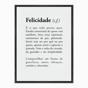 Quadro em Tela Canvas Significado da Palavra Felicidade Quadro em Tela Canvas Significado da Palavra Felicidade