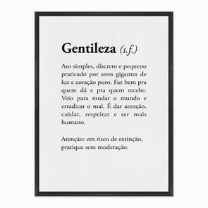 Quadro em Tela Canvas Significado da Palavra Gentileza Quadro em Tela Canvas Significado da Palavra Gentileza