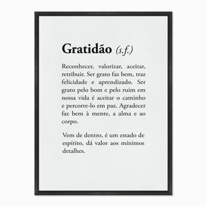 Quadro em Tela Canvas Significado da Palavra Gratidão Quadro em Tela Canvas Significado da Palavra Gratidão