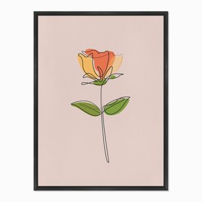 Quadro em Tela Canvas Silhueta Flor Colorida com Fundo Rosa Quadro em Tela Canvas Silhueta Flor Colorida com Fundo Rosa