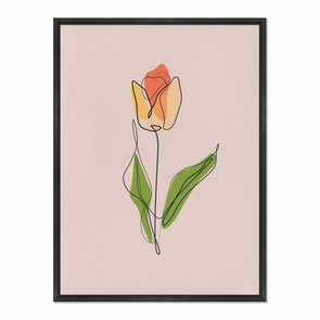 Quadro em Tela Canvas Silhueta Rosa Colorida com Fundo Rosa Quadro em Tela Canvas Silhueta Rosa Colorida com Fundo Rosa