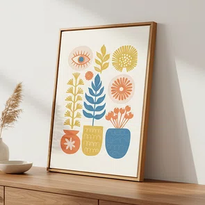 Quadro Em Tela Canvas Vasos Botânicos Estilo Modern Heritage