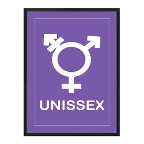 Quadro Indicativo para Banheiro com Símbolo Transgênero Quadro Indicativo para Banheiro com Símbolo Transgênero