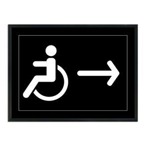 Quadro Indicativo para Banheiros com Acessibilidade - Direita Quadro Indicativo para Banheiros com Acessibilidade - Direita