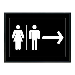 Quadro Indicativo para Banheiros Feminino e Masculino - Direita Quadro Indicativo para Banheiros Feminino e Masculino - Direita