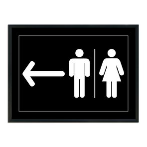 Quadro Indicativo para Banheiros Feminino e Masculino - Esquerda Quadro Indicativo para Banheiros Feminino e Masculino - Esquerda