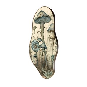 Quadro Orgânico Decorativo Cogumelos e Flores com Moldura Flexível Metalizada Quadro Orgânico Decorativo Cogumelos e Flores com Moldura Flexível Metalizada