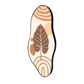 Quadro Orgânico Decorativo Folha e Círculos com Moldura Flexível Metalizada Quadro Orgânico Decorativo Folha e Círculos com Moldura Flexível Metalizada