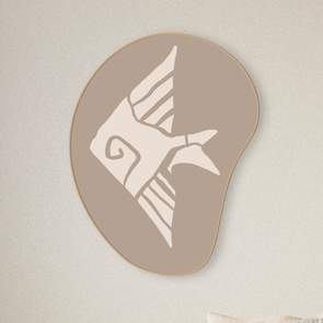 Quadro Orgânico Decorativo Fóssil Peixe Marrom Estilo Japandi Quadro Orgânico Decorativo Fóssil Peixe Marrom Estilo Japandi