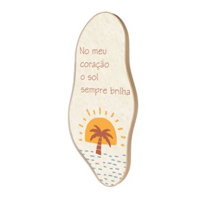 Quadro Orgânico Decorativo Frase No Meu Coração o Sol  Sempre Brilha com Moldura em Couro Sintético Quadro Orgânico Decorativo Frase No Meu Coração o Sol  Sempre Brilha com Moldura em Couro Sintético