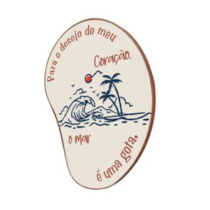 Quadro Orgânico Decorativo Frase Para o Desejo do Meu Coraçao, o Mar é Uma Gota com Moldura em Couro Sintético Quadro Orgânico Decorativo Frase Para o Desejo do Meu Coraçao, o Mar é Uma Gota com Moldura em Couro Sintético