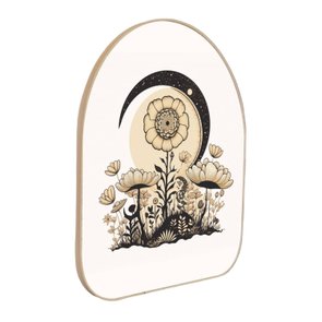 Quadro Orgânico Decorativo Jardim de Flores Sob o Luar com Moldura em Couro Sintético Quadro Orgânico Decorativo Jardim de Flores Sob o Luar com Moldura em Couro Sintético