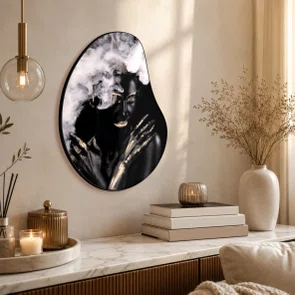 Quadro Orgânico Decorativo Mulher na Fumaça