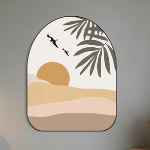 Quadro Orgânico Decorativo Paisagem Pôr Do Sol Estilo Japandi Quadro Orgânico Decorativo Paisagem Pôr Do Sol Estilo Japandi