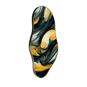 Quadro Orgânico Decorativo Pintura Abstrata com Moldura Flexível Metalizada Quadro Orgânico Decorativo Pintura Abstrata com Moldura Flexível Metalizada