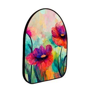 Quadro Orgânico Decorativo Pintura Flores Coloridas com Moldura Filete Flexível Quadro Orgânico Decorativo Pintura Flores Coloridas com Moldura Filete Flexível