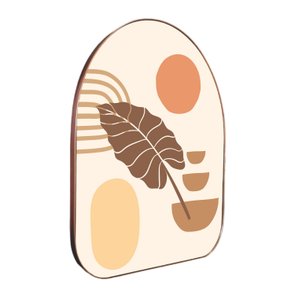 Quadro Orgânico Decorativo Silhueta Folha com Moldura Flexível Metalizada Quadro Orgânico Decorativo Silhueta Folha com Moldura Flexível Metalizada