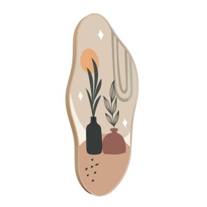 Quadro Orgânico Decorativo Vasos de Folhas com Moldura em Couro Sintético Quadro Orgânico Decorativo Vasos de Folhas com Moldura em Couro Sintético