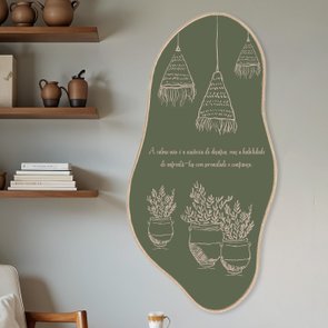 Quadro Orgânico Decorativo Vasos de plantas Com Artesanato De Palha Frase A Calma Não É A Ausência De Desafios Quadro Orgânico Decorativo Vasos de plantas Com Artesanato De Palha Frase A Calma Não É A Ausência De Desafios