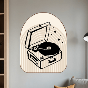 Quadro Orgânico Decorativo Vitrola Vintage Estilo Japandi Quadro Orgânico Decorativo Vitrola Vintage Estilo Japandi